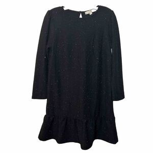 Loft Dress black multicolor tweed textured Womens size Small Flawed